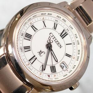 シチズン クロスシー CITIZEN XC H240-T022740 デイト 電波ソーラー 腕時計 稼働品 【10260