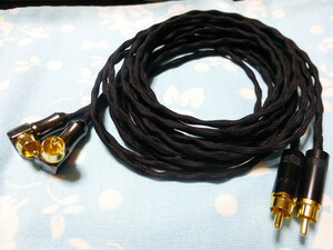 RCA - RCA L字 ライン入力ケーブル MOGAMI 2944 八芯構成 コネクタ間 200cm 2本1組 (カスタム対応可能)