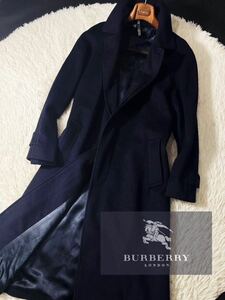 g30【最高峰!!カシミヤ仕様】定価25万●未使用級BURBERRY●高級カシミヤスチェスターコート●メンズ　バーバリーコート　本場のイギリス製