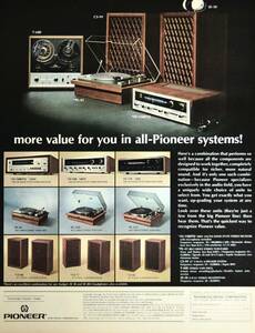 稀少！広告/1970年パイオニア広告/Pioneer/ステレオ・レシーバー/電化製品/オーディオ/昭和レトロ/S