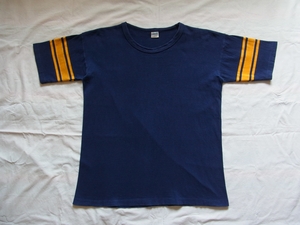 ☆ 70s USA製 ビンテージ Champion チャンピオン 綿100% 無地 フットボール Tシャツ sizeXL ネイビー ☆古着 ナス紺 バータグ トリコ 80s