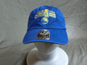 ★USA購入 激レア 【47BRAND】【2018 NBA CHAMPIONS】ゴールデンステート ウォリアーズ 【Golden State Warriors】ロゴ刺繍入りCAP 青