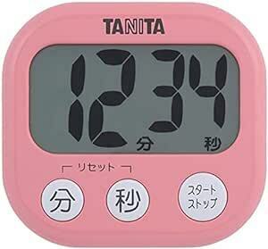 タニタ キッチン 勉強 学習 タイマー マグネット付き 大画面 大音量 100分 ピンク TD-384 PK でか見えタイマー