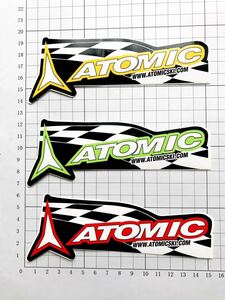ATOMIC SKI Checker Flag 3pieces ステッカー アトミック スキーチェッカーフラッグ ３枚ステッカーA