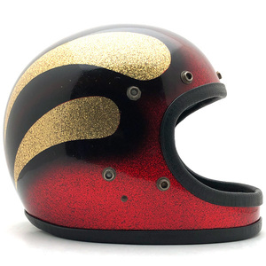 送料無料 SAFETECH RACER RED × GOLD 60cm/セーフテックレーサー赤ビンテージヘルメットハーレーチョッパーバイクパンショベルヘッド70s