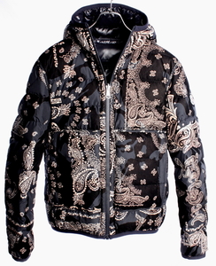 21AW　モンクレール リバーシブル ペイズリー ダウン ジャケット　ネイビー MONCLER 国内正規品　#B4