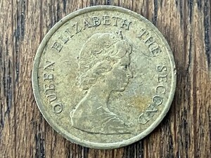 香港　10セント　硬貨　英国　クイーン・エリザベス　女王　径1.75cm　厚1mm　2g　使用品　DIY　ペンダント　ボタン　コンチョ　送料無料