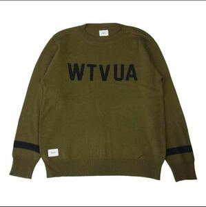 WTAPS ダブルタップス 18AW 182MADT-KNM01 Crew Sweater WOAC クルー セーター カーキ系 2