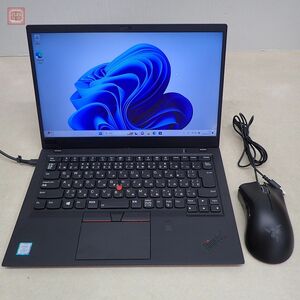 1円〜 動作品 Lenovo ThinkPad X1 Carbon 6th Generation(i5-8250U/8GB/SSD256GB消去済/Windows11Proインストール済)RAZER製マウス付【20