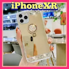 iPhone XR 用ケース デコ ストーン　ミラー　スマホリング　g