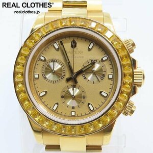 BAPEX by A BATHING APE/ベイペックス TYPE4 BAPEX CRYSTAL STONE GOLD 23AW クロノグラフ 腕時計 001WHJ701016I /000