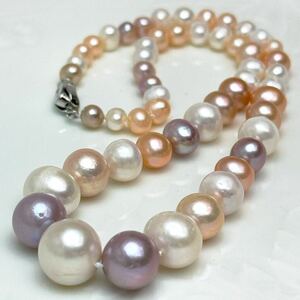 綺麗！南洋パールネックレス6-13.5mm 本真珠ネックレス42cm jewelry necklace Pearl 