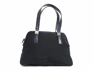 1円 ■美品■ Salvatore Ferragamo フェラガモ AU-21-1233 ヴァラ ナイロン×レザー ハンドバッグ トート ショルダー ブラック系 BJ2398