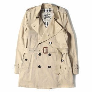 BURBERRY バーバリー コート サイズ:48R 15SS 裏地 メガチェック コットンギャバ ショート トレンチコート ENGLAND製 ベージュ