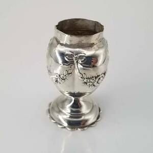 1899年 英国 アンティーク ヴィクトリア Birmingham シルバー ミニチュア 花瓶 銀 バーミンガム アールヌーヴォー