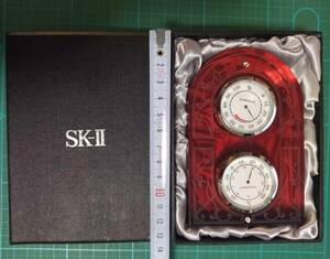 非売品 SK-Ⅱ クリスタル温湿度計 ガラス製 クリスタル 温度計 湿度計 glass thermometer hygrometer