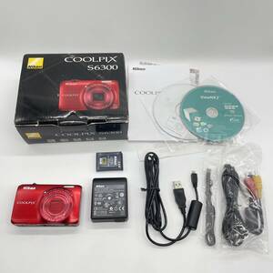 【動作確認済・備品完備・状態良好品】Nikon coolpix S6300 RED　コンデジ　デジカメ　デジタルカメラ　シャッター&フラッシュ動作OK