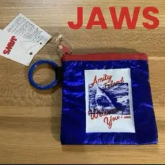 【新品】JAWS カラビナ付きメタリック　ミニポーチ　コインケース　ユニバーサル