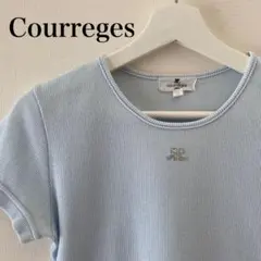 【Courreges】ストーンロゴトップス　キラキラ生地