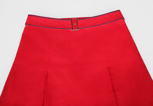 美品 49,000円 BURBERRY バーバリー スカートS～Mサイズ36～38レッド赤ピンク プリーツスカート吊り台形スカート制服ミニDKNYドレス フリル