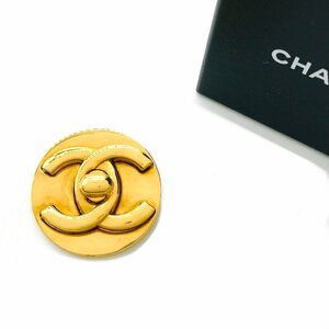 1円 美品 CHANEL シャネル ココマーク サークル ターンロック GP 97A ゴールド ブローチ k2265