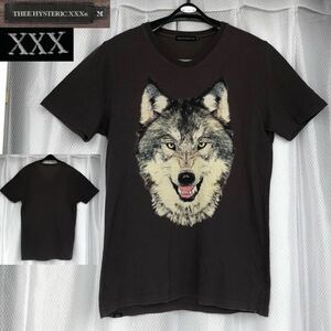 オオカミ★BIG WOLF Uネック Tシャツ M★THEE HYSTERIC XXX 狼 ウルフ 半袖 HYSTERIC GLAMOUR トップス カットソー ヒステリックグラマー