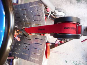 ハンドウンチ ジャッキー用 ベルト 保護カバー 赤色 向き調整 タイト ジャパン MAX フルトン・ソレックス トレーラー カスタマイズ品