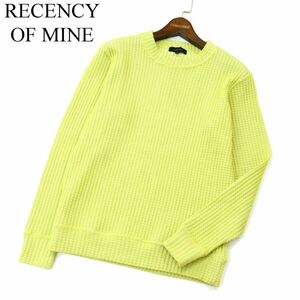 RECENCY OF MINE アバハウス 定番★ 通年 オニワッフル クルーネック コットン ニット セーター カットソー Sz.46　メンズ　A3T02676_3#L