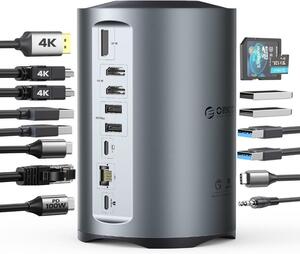USB C ドッキングステーション 4K高画質出力 高速データ転送 PD充電 3*USB3.0 有線LAN microSD＆SDカード スロット搭載