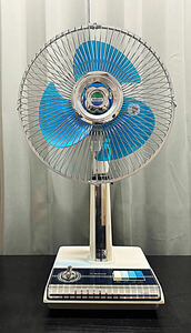 National/ナショナル★ 30cm座敷扇★F-30H1L★ELECTRIC FAN★9A03★青色3枚羽根★昭和レトロ ★JAS No.571161★ジャンク品 ★040392