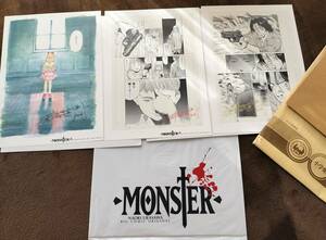 激レア 美品 MONSTER 浦沢直樹 サイン入り 複製原画 3枚セット 抽プレ ビックコミック 小学館