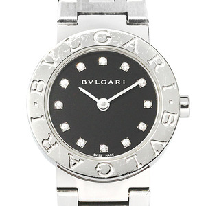 ブルガリ BVLGARI ブルガリ・ブルガリ BB23SS レディース腕時計 SS 12Pダイヤ ブラック文字盤 クォーツ 23mm 定番 ブランド 高級