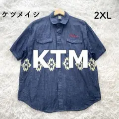 美品✨ケツメイシ　半袖　メンズ　デニムシャツ　ロゴ　マーク　大きいサイズ　2XL