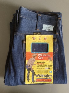 70s デッドストック ラングラー 910DEN ビンテージ DEAD STOCK Wrangler Denim Pants IDEALジッパー 筆記体黒タグ USA製