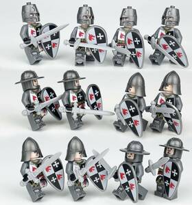 即納 戦士　12体セット 軍団　中世紀　騎士　ブロック ミニフィグ レゴ LEGO 互換 ミニフィギュア　ep