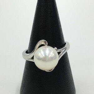 MIKIMOTO　ミキモト　リング　Pt950　13号　パールの大きさ8.0mm　総重量6.6g　箱付き【CDAU4063】