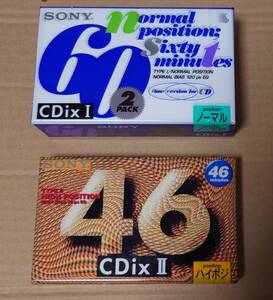 SONY カセットテープ ノーマル CDixI 2本、ハイポジ CDixⅡ 1本 計3本 未開封新品　