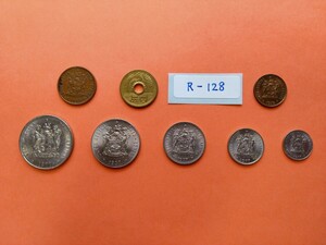 外国コイン　南アフリカ　(Rー１２８)　１ランド硬貨　５０セント硬貨　他おまとめ　７枚