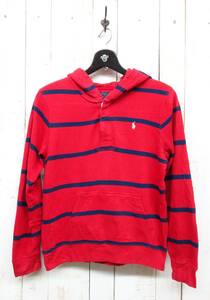 RETRO　レトロ古着 ＊POLO RALPH LAUREN 　ポロ ラルフローレン ＊プルオーバースウエット ＊L (14-16) ＊裏起毛 ＊サーマルフード裏 