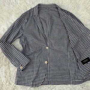 極美品【紳士のお洒落】BURBERRY BLACK LABEL 春夏 アンコンジャケット Mサイズ ギンガムチェック バーバリーブラックレーベル 高級感