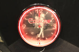 Epiphone エピフォン ネオン付き 壁掛け時計 Made in USA 中古品 ジャンク品