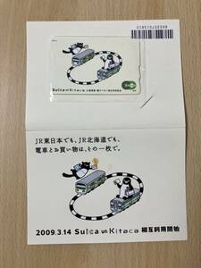 使用可能 台紙付き　Suica Kitaca 相互利用 記念 スイカ カード