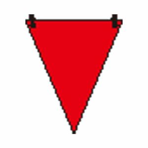 (まとめ）ユニット 三角旗 赤無地／372-61【×20セット】