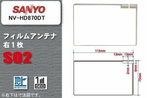 地デジ サンヨー SANYO 用 フィルムアンテナ NV-HD870DT 対応 ワンセグ フルセグ 高感度 受信 高感度 受信