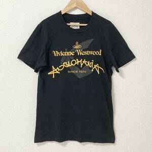 ANGLOMANIA vivienne westwood ロゴ Tシャツ 黒 38サイズ アングロマニア ヴィヴィアンウエストウッド 半袖 カットソー archive 4030101