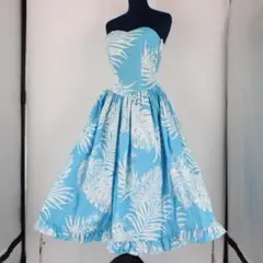 【フラダンス用衣装 美品 ハワイ製】CC FASHIONS ライトブルー ドレス