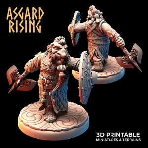 Asgard Rising ar-220401/9 Dwarf Warrior Gambeson9（プレーンベース）ドワーフ 3Dプリント ミニチュア D＆D TRPG