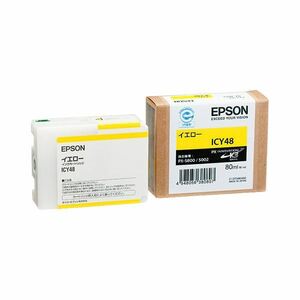 【新品】（まとめ） エプソン EPSON PX-P／K3インクカートリッジ イエロー 80ml ICY48 1個 【×6セット】