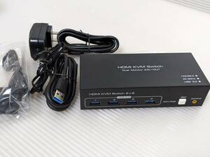【一円スタート】Spswhd デュアル HDMI KVM 切替器 USB3.0 スイッチャー 2PC 共有 「1円」IKE01_1441