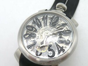 1円◆稼働◆ ガガミラノ シルバー 手巻き メンズ 腕時計 N13401